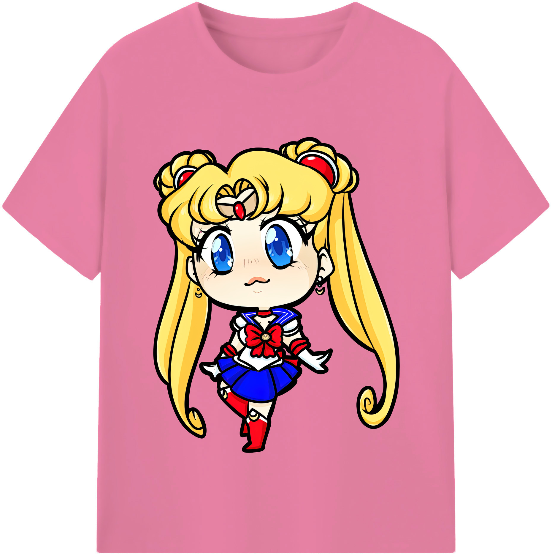 （画像用） 美少女戦士セーラームーン 月野 うさぎ つきの うさぎ Sailor Moon Tsukino Usagi 綿100％半袖Tシャツ（フロントプリント）